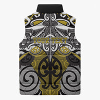 Personalised Maori Ngati Whatua Sleeveless Puffer Jacket Silver Fern Kowhaiwhai Art LT01 - Polynesian Pride