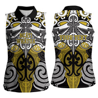 Personalised Maori Ngati Whatua Women Sleeveless Polo Shirt Silver Fern Kowhaiwhai Art LT01 - Polynesian Pride