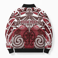 Personalised Maori Te Arawa Bomber Puffer Jacket Silver Fern Kowhaiwhai Art LT01 - Polynesian Pride