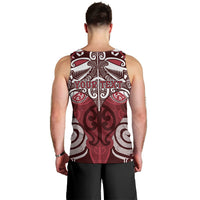 Personalised Maori Te Arawa Men Tank Top Silver Fern Kowhaiwhai Art LT01 - Polynesian Pride