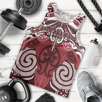 Personalised Maori Te Arawa Men Tank Top Silver Fern Kowhaiwhai Art LT01 - Polynesian Pride