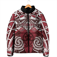 Personalised Maori Te Arawa Padded Jacket Silver Fern Kowhaiwhai Art LT01 - Polynesian Pride