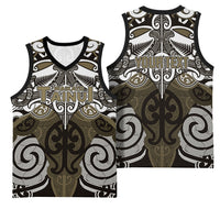 Personalised Maori Waikato Tainui Basketball Jersey Silver Fern Kowhaiwhai Art LT01 - Polynesian Pride