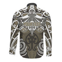 Personalised Maori Waikato Tainui Long Sleeve Button Shirt Silver Fern Kowhaiwhai Art LT01 - Polynesian Pride