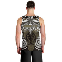 Personalised Maori Waikato Tainui Men Tank Top Silver Fern Kowhaiwhai Art LT01 - Polynesian Pride