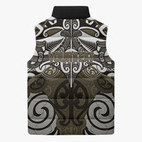 Personalised Maori Waikato Tainui Sleeveless Puffer Jacket Silver Fern Kowhaiwhai Art LT01 - Polynesian Pride