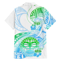 Kia Ora Maori New Zealand Pastel Hawaiian Shirt Sun Ta Moko Aqua Green Version LT01 - Polynesian Pride
