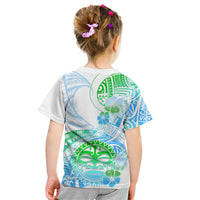 Kia Ora Maori New Zealand Pastel Kid T Shirt Sun Ta Moko Aqua Green Version LT01 - Polynesian Pride