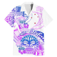 Kia Ora Maori New Zealand Pastel Family Matching Mermaid Dress and Hawaiian Shirt Sun Ta Moko Lilac Version LT01 Dad's Shirt - Short Sleeve Purple - Polynesian Pride