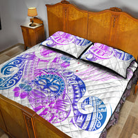 Kia Ora Maori New Zealand Pastel Quilt Bed Set Sun Ta Moko Lilac Version LT01 - Polynesian Pride