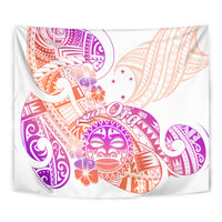 Kia Ora Maori New Zealand Pastel Tapestry Sun Ta Moko Sunset Version LT01 - Polynesian Pride
