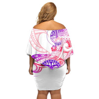 Kia Ora Maori New Zealand Pastel Off Shoulder Short Dress Sun Ta Moko Sweet Version LT01 - Polynesian Pride