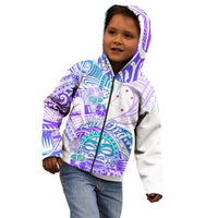 Kia Ora Maori New Zealand Pastel Kid Hoodie Sun Ta Moko Violet Version LT01 - Polynesian Pride