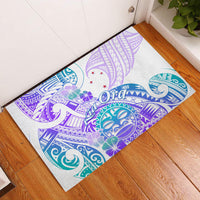 Kia Ora Maori New Zealand Pastel Rubber Doormat Sun Ta Moko Violet Version LT01 Purple - Polynesian Pride
