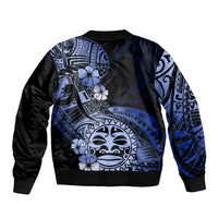 Aotearoa Kia Ora New Zealand Ta Moko Blue Version Bomber Jacket LT01 - Polynesian Pride