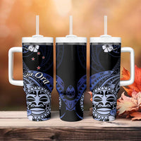 Aotearoa Kia Ora New Zealand Ta Moko Blue Version Tumbler With Handle LT01 - Polynesian Pride