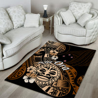 Aotearoa Kia Ora New Zealand Ta Moko Gold Version Area Rug LT01 - Polynesian Pride