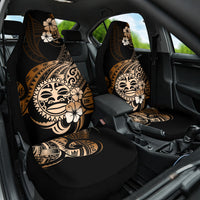Aotearoa Kia Ora New Zealand Ta Moko Gold Version Car Seat Cover LT01 One Size Gold - Polynesian Pride