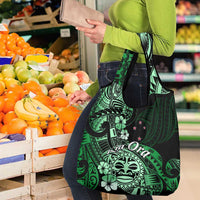 Aotearoa Kia Ora New Zealand Ta Moko Green Version Grocery Bag