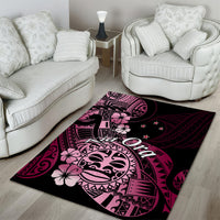 Aotearoa Kia Ora New Zealand Ta Moko Pink Version Area Rug LT01 - Polynesian Pride