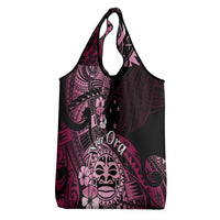 Aotearoa Kia Ora New Zealand Ta Moko Pink Version Grocery Bag