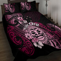 Aotearoa Kia Ora New Zealand Ta Moko Pink Version Quilt Bed Set LT01 - Polynesian Pride