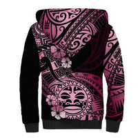 Aotearoa Kia Ora New Zealand Ta Moko Pink Version Sherpa Hoodie LT01 - Polynesian Pride