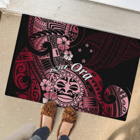 Aotearoa Kia Ora New Zealand Ta Moko Red Version Rubber Doormat LT01 - Polynesian Pride