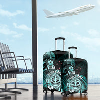Aotearoa Kia Ora New Zealand Ta Moko Turquoise Version Luggage Cover LT01 - Polynesian Pride