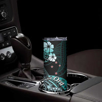 Aotearoa Kia Ora New Zealand Ta Moko Turquoise Version Skinny Tumbler