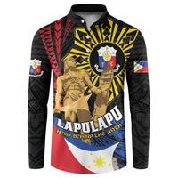 Personalized Lapulapu The First Filipino Hero Button Sweatshirt Polynesian Pattern
