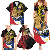 Personalized Lapulapu The First Filipino Hero Family Matching Summer Maxi Dress and Hawaiian Shirt Polynesian Pattern