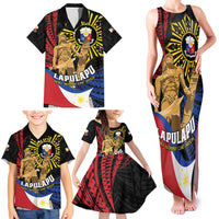 Personalized Lapulapu The First Filipino Hero Family Matching Tank Maxi Dress and Hawaiian Shirt Polynesian Pattern