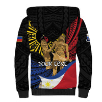 Personalized Lapulapu The First Filipino Hero Sherpa Hoodie Polynesian Pattern