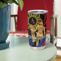 Personalized Lapulapu The First Filipino Hero Tumbler Cup Polynesian Pattern