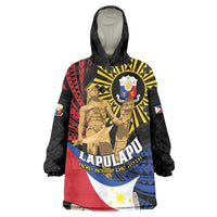 Personalized Lapulapu The First Filipino Hero Wearable Blanket Hoodie Polynesian Pattern