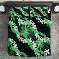 Puakenikeni Maile Lei Bedding Set Frangipani Green Tropical Leaves LT01 Green - Polynesian Pride