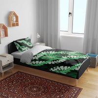 Puakenikeni Maile Lei Bedding Set Frangipani Green Tropical Leaves LT01 - Polynesian Pride