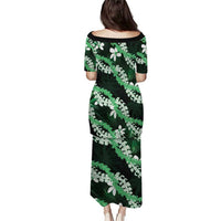 Puakenikeni Maile Lei Family Matching Puletasi and Hawaiian Shirt Frangipani Green Tropical Leaves LT01 - Polynesian Pride