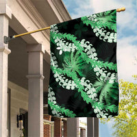 Puakenikeni Maile Lei Garden Flag Frangipani Green Tropical Leaves LT01 House Flag Green - Polynesian Pride