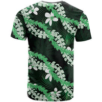 Puakenikeni Maile Lei T Shirt Frangipani Green Tropical Leaves LT01 - Polynesian Pride