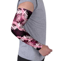 Puakenikeni Maile Lei Arm Sleeves Frangipani Pink Tropical Leaves