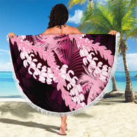 Puakenikeni Maile Lei Beach Blanket Frangipani Pink Tropical Leaves LT01 - Polynesian Pride