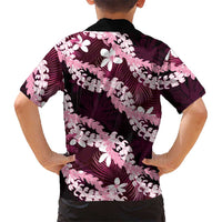Puakenikeni Maile Lei Family Matching Puletasi and Hawaiian Shirt Frangipani Pink Tropical Leaves LT01 - Polynesian Pride