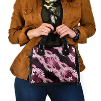 Puakenikeni Maile Lei Shoulder Handbag Frangipani Pink Tropical Leaves LT01 - Polynesian Pride