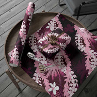 Puakenikeni Maile Lei Wrapping Paper Frangipani Pink Tropical Leaves LT01 - Polynesian Pride