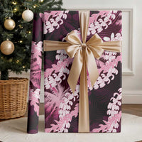Puakenikeni Maile Lei Wrapping Paper Frangipani Pink Tropical Leaves LT01 - Polynesian Pride