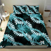 Puakenikeni Maile Lei Bedding Set Frangipani Turquoise Tropical Leaves LT01 - Polynesian Pride