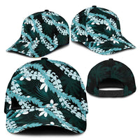Puakenikeni Maile Lei Classic Cap Frangipani Turquoise Tropical Leaves LT01 - Polynesian Pride