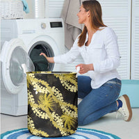 Puakenikeni Maile Lei Laundry Basket Frangipani Yellow Tropical Leaves LT01 - Polynesian Pride